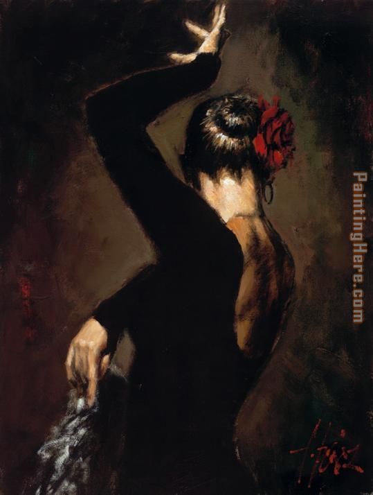 Terciopelo negro II painting - Flamenco Dancer Terciopelo negro II art painting